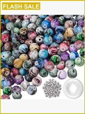 500 Acrylic Craft Beads for Jewelry Making with Crystal String